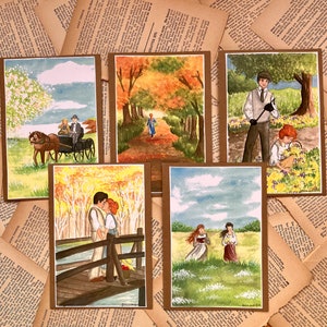 Anne of Green Gables Card Set | Watercolor Art | Handmade | Literary Card Set | LM Montgomery |