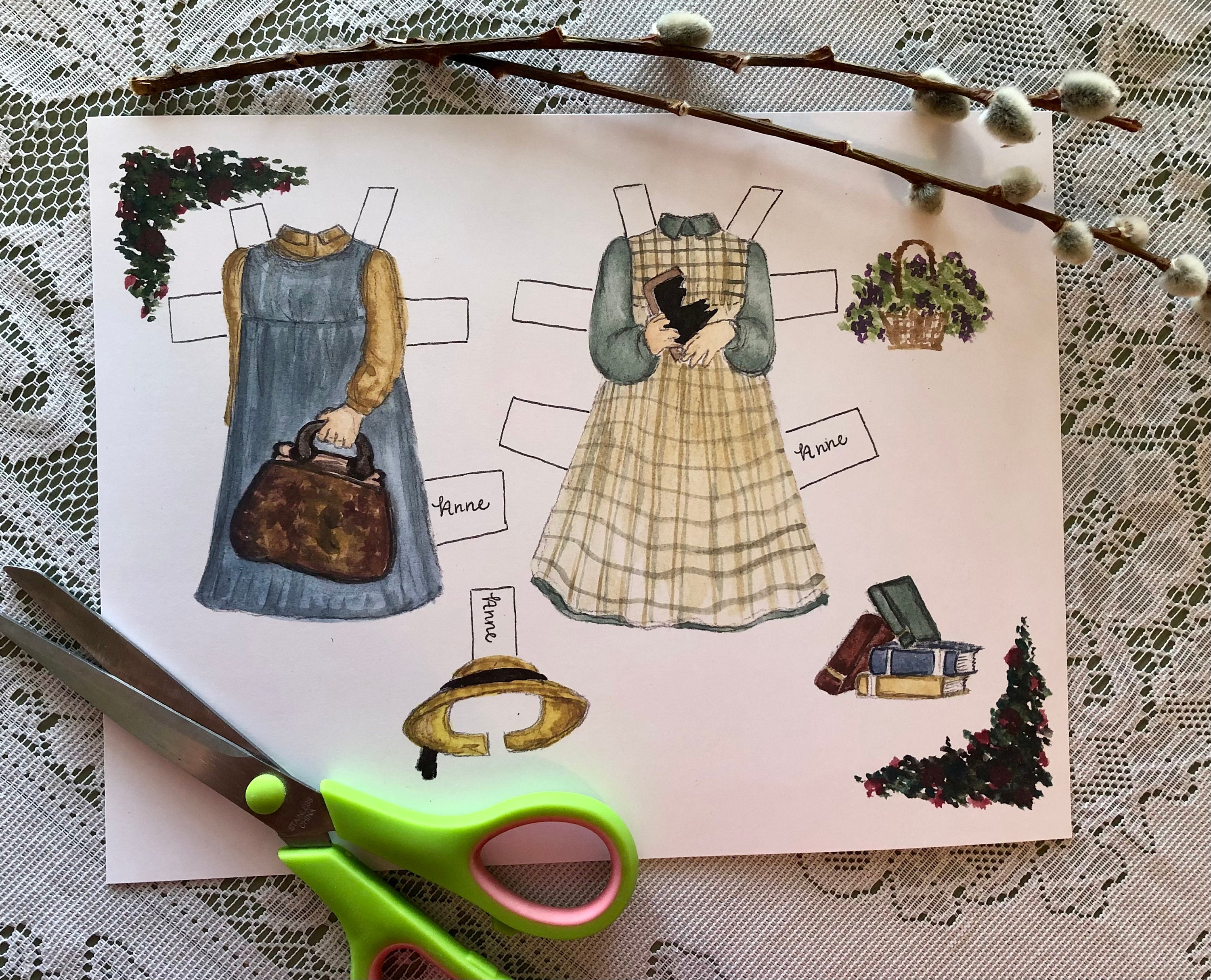 Anne of Green Gables Paper Dolls Useable Art Literary Gift - Etsy