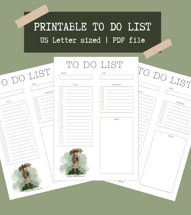 To Do List Layout.pdf To-do List Printable PDF File | Printable to Do List | Digital Planner ...