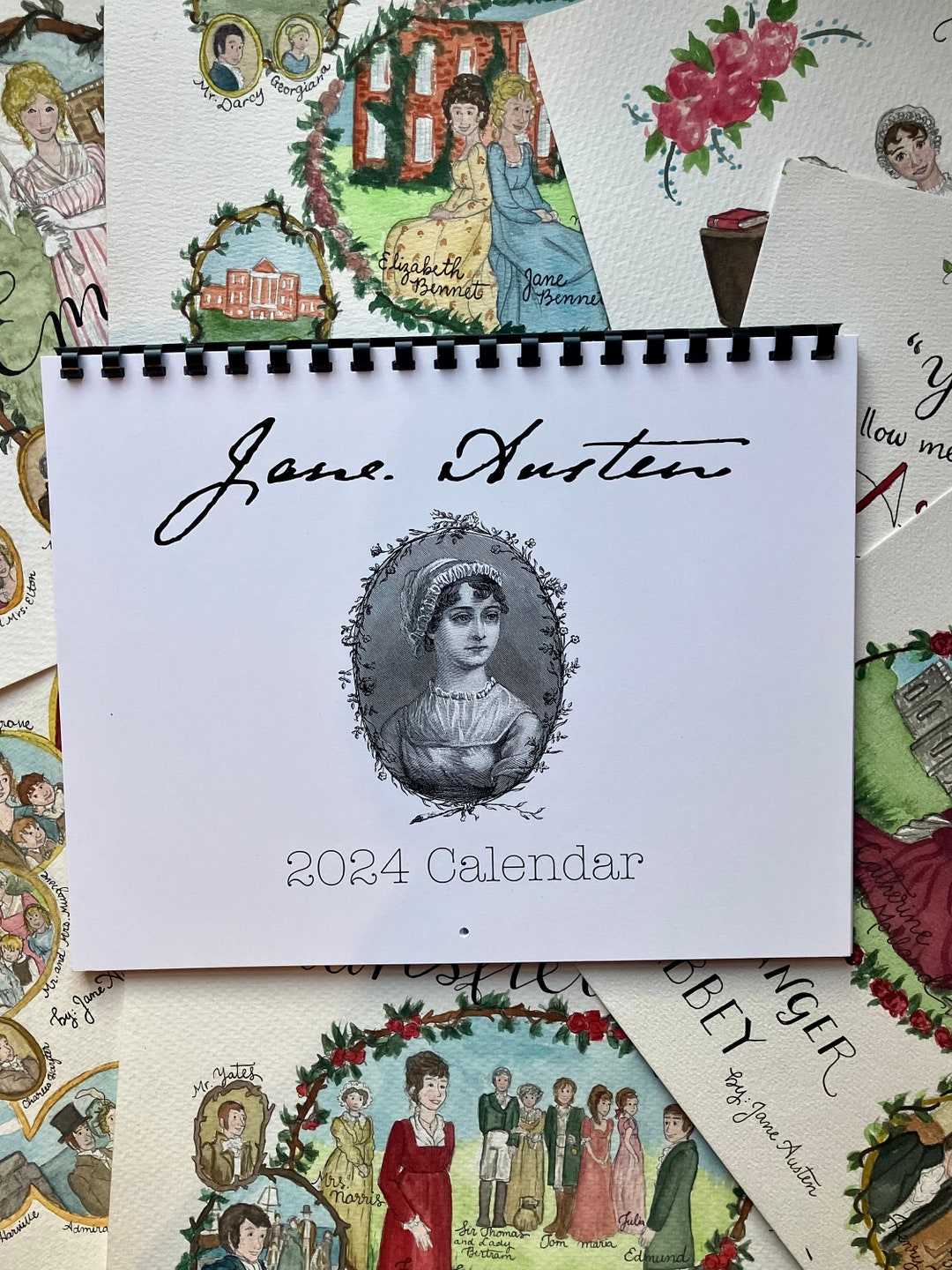 Jane Austen 2024 Wall Calendar Literary Calendar Jane Etsy UK