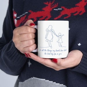 Mama und Tochter Kaffee / Tee 11 Unzen Keramiktasse mit C-Griff Geschenk für Mütter & Töchter - Geburtstags- oder Weihnachtsgeschenk - anpassbar