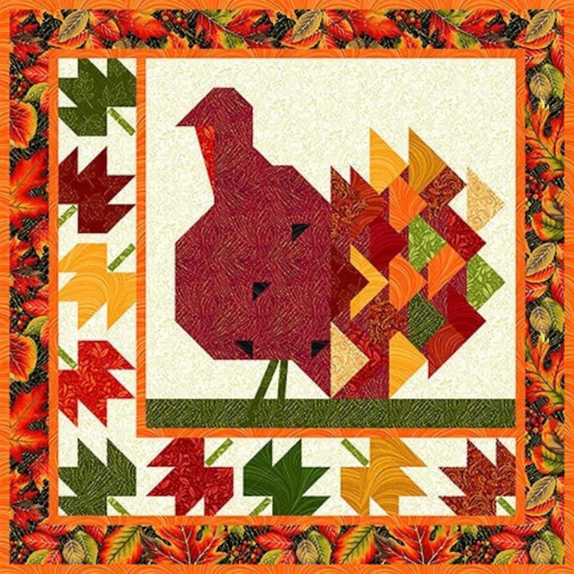 Turkey Gobbler Quilt Pattern by Jackie Robinson three Etsy