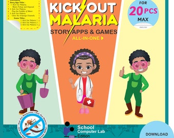 Kick Out Malaria Story Apps and Games – School Computer Lab – North-America Edition – For 20 Windows PCs