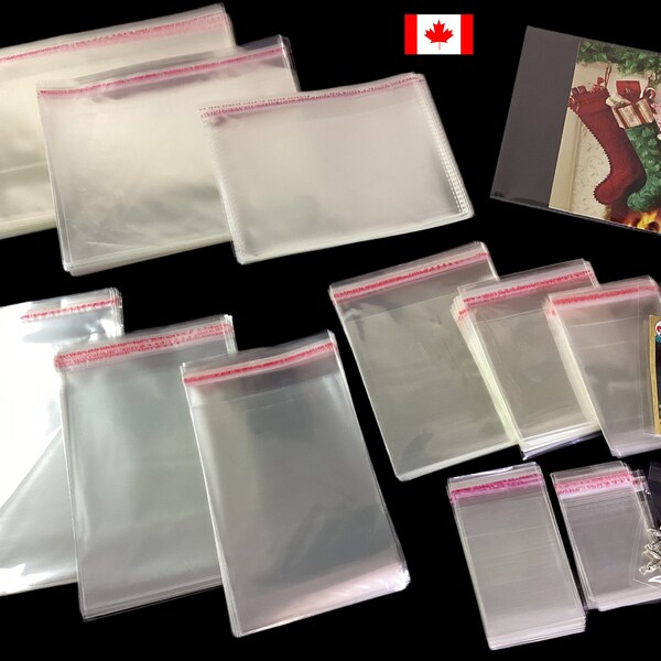 Clear Bags Self-Seal- Pack of 200 Adhesive Strip Envelopes Cellophane New