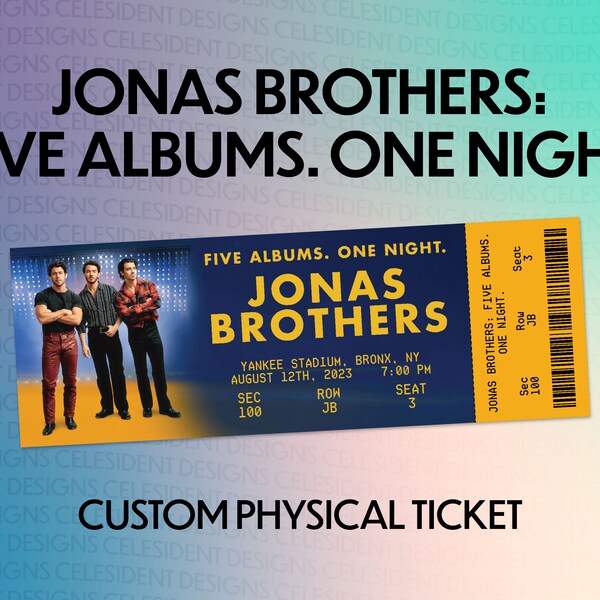 Jonas Brothers Concert Ticket Template Etsy