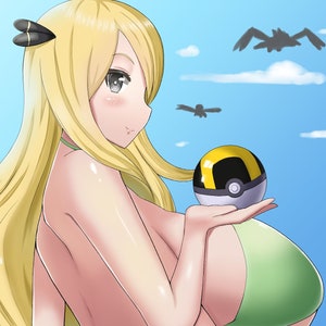 Sexy Cynthia Pokemon Trainer Poster Print