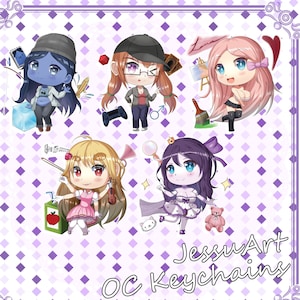 2,5&quot; Süße Anime Assorted Original Charakter Klare Acryl Schlüsselanhänger