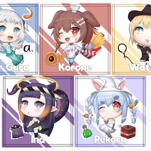 Hololive Vtuber Halloween Costume Charms || 3&quot; Double Sided Acrylic Keychain Charms