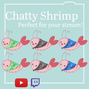 Shrimp PNGtuber / stream pet / streamp product for twitch/youtube