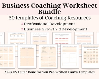 Business Coaching Worksheets, Business Coaching Workbook, Life Coaching Worksheets, Business Planner, Career Coach Workbook, Business Goals
