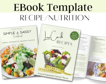 Recipe Ebook template, Editable Recipe book template , Recipe Binder, Recipe Card, Family Cookbook Template, Cookbook template