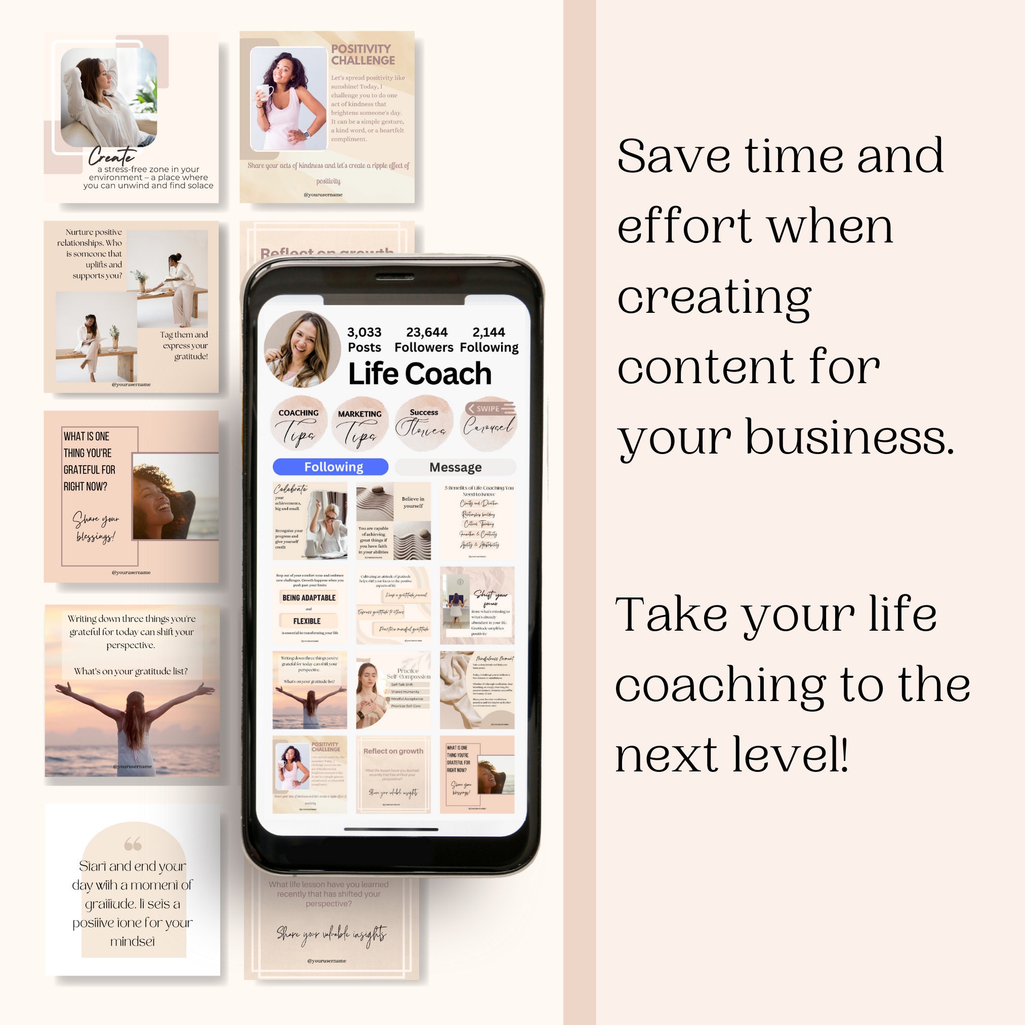 Life Coaching Instagram Templates, Social Media Templates for Life ...