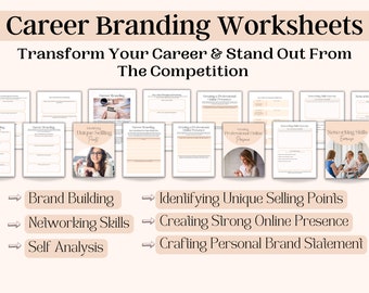 Workbook Template for Career Branding, Career Coaching Templates, Social Media Profile Workbook, Linkedin Profile