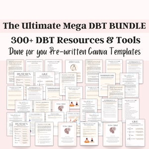 DBT Bundle, DBT Skills, DBT Workbook, Dbt Cheat sheet, Dbt Therapy worksheets, Dbt Flash cards, Dbt Wise mind, Dbt Handouts, Anxiety Coping