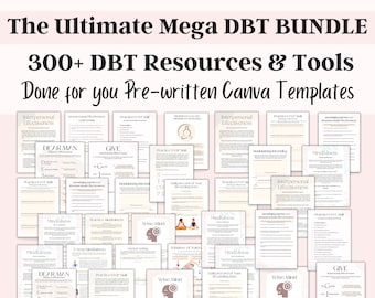 DBT Bundle, DBT Skills, DBT Workbook, Dbt Cheat sheet, Dbt Therapy worksheets, Dbt Flash cards, Dbt Wise mind, Dbt Handouts, Anxiety Coping