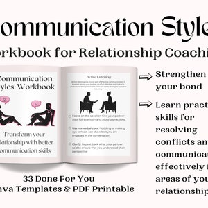 Relationship Workbook, Couples Therapy Worksheets, Couples Communication Worksheets, Couples Counseling, Relationship Coaching Templates
