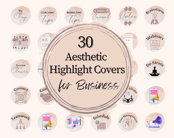 Instagram Highlight Covers for Business, Highlight Covers for Marketing Small Business, Social Media templates for IG Story Highlight Covers