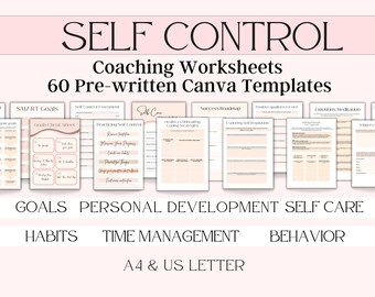Coaching worksheets, Self control workbook, Self Regulation Life Coaching Workbook template, Worksheet template, Self Mastery Coaching