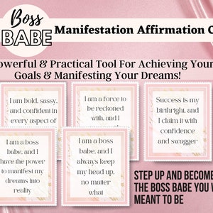 Carte di affermazione di Boss Babe, Citazioni di Boss Babe, Affermazioni di manifestazione di Boss Babe, Carte di manifestazione, Citazioni di Boss Lady