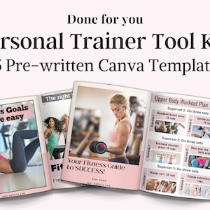 Fitness trainer workout template, Personal trainer lead magnet, Personal Trainer client welcome templates, Fitness planner, fitness template