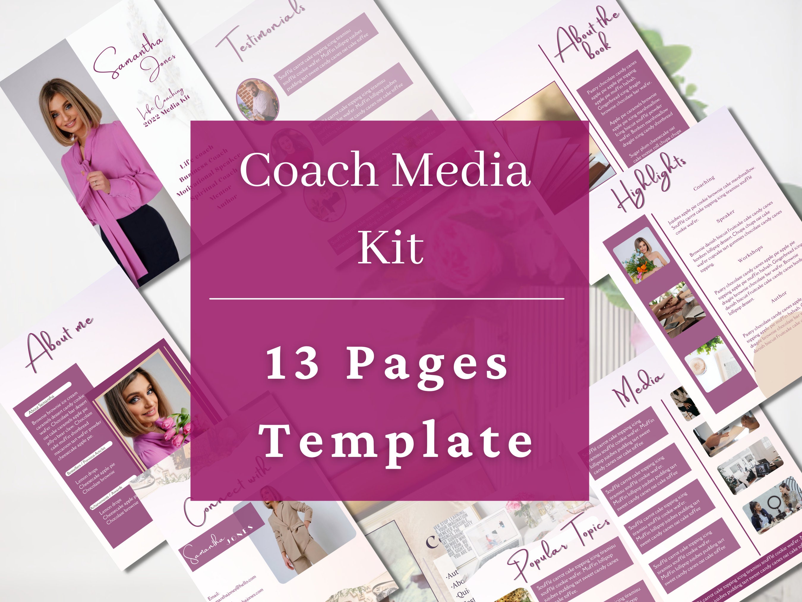 Coach Media Kit Template, Keynote Speaker Media Kit Template, Author
