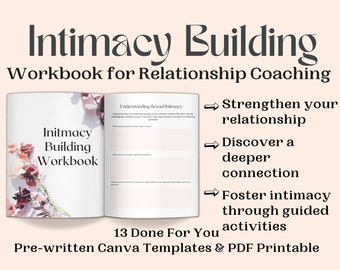 Intimacy Building Relationship Worksheets, Couples Therapy Worksheets, Couples Counseling, Relationship Coaching Templates,