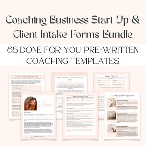 Coaching Intake Forms, Coaching Contract, Coaching Onboarding Templates, Coaching Worksheets, Business Startup Coaching Templates