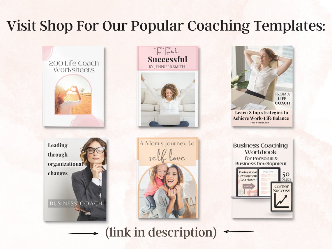 Life Coach Ebook Template for Work Life Balance, Coaching Worksheets ...