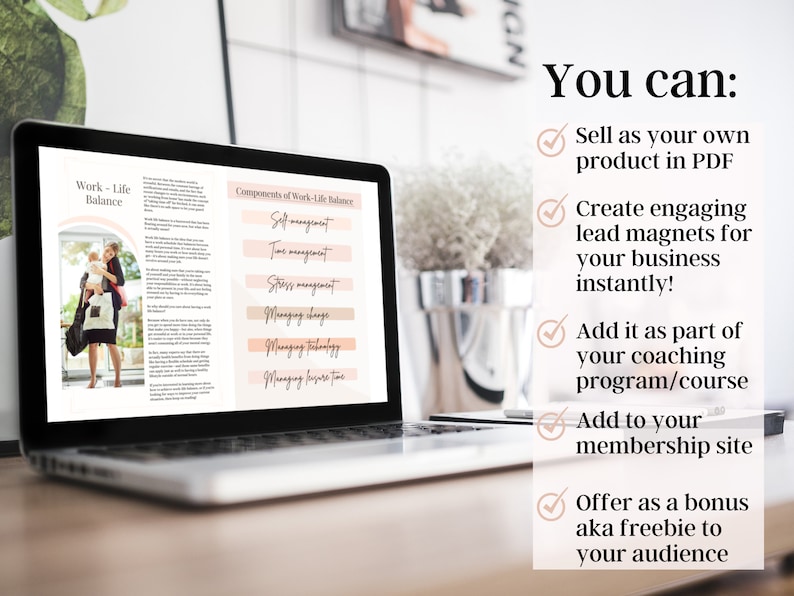 Life Coach Ebook Template for Work Life Balance, Coaching Worksheets ...