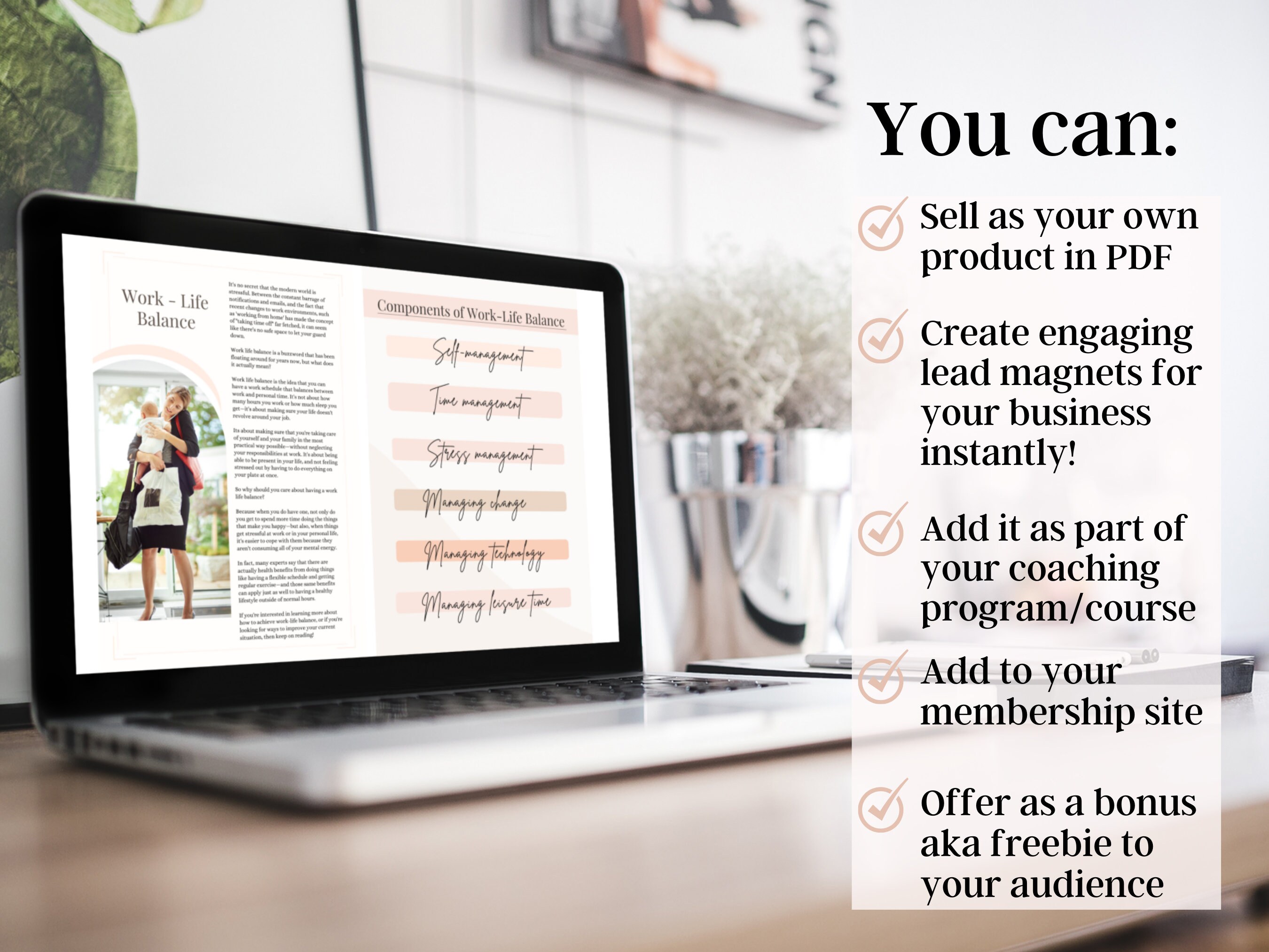 Life Coach Ebook Template for Work Life Balance, Coaching Worksheets ...