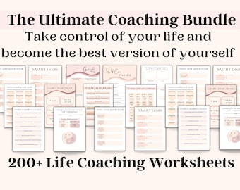 Self Coaching Templates, Life Coaching Workbook Template, Self love workbook, Life Coaching Bundle, Self Care Coaching Worksheet template