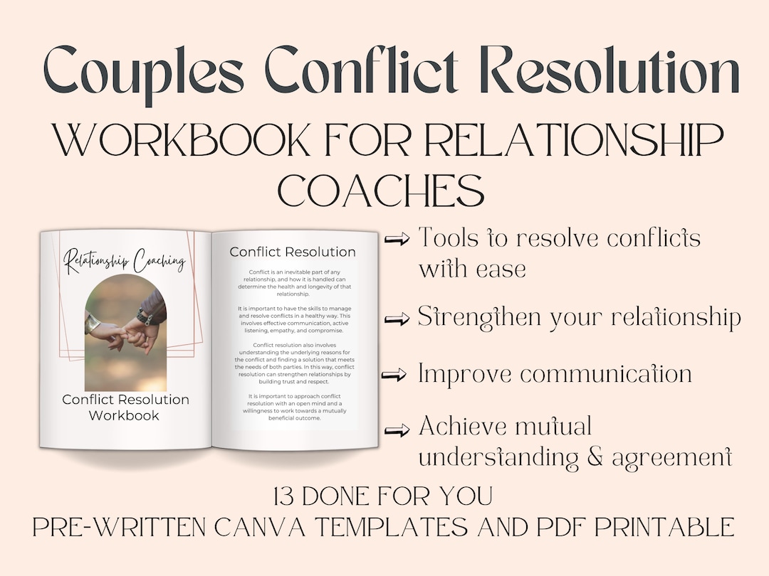 Relationship Workbook, Couples Therapy Worksheets, Conflict Resolution ...