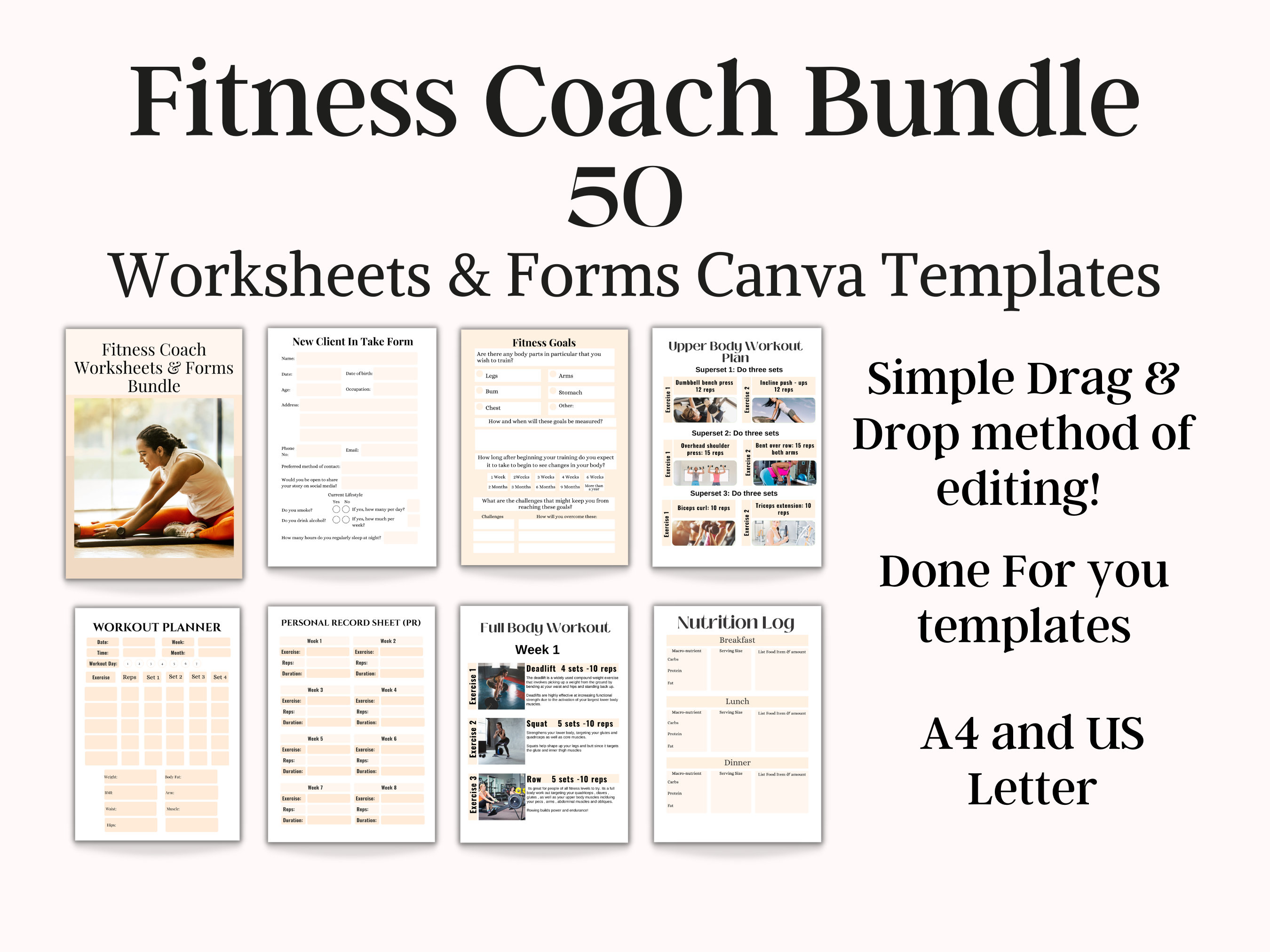 Fitness Client Intake Forms for Fitness Coach, Personal Trainer Client ...
