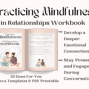 Mindfulness in Relationship Workbook, Couples Therapy, Couples Counseling, Relationship Coaching Templates, Couple Gratitude Journal