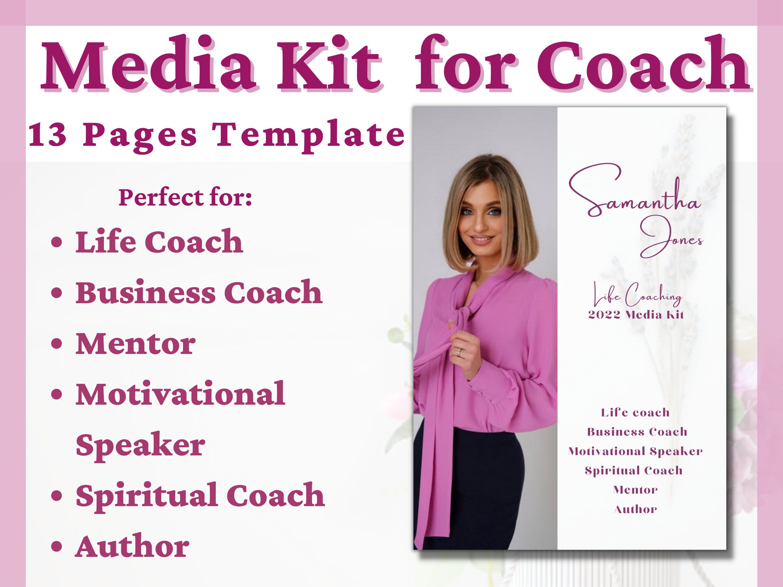 Coach Media Kit Template, Keynote Speaker Media Kit Template, Author