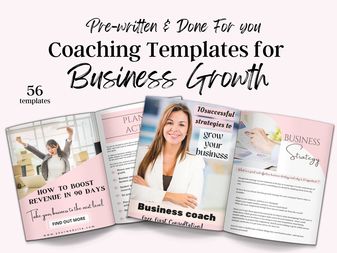 Business Coaching Templates, Growth Workbook Template for Business ...