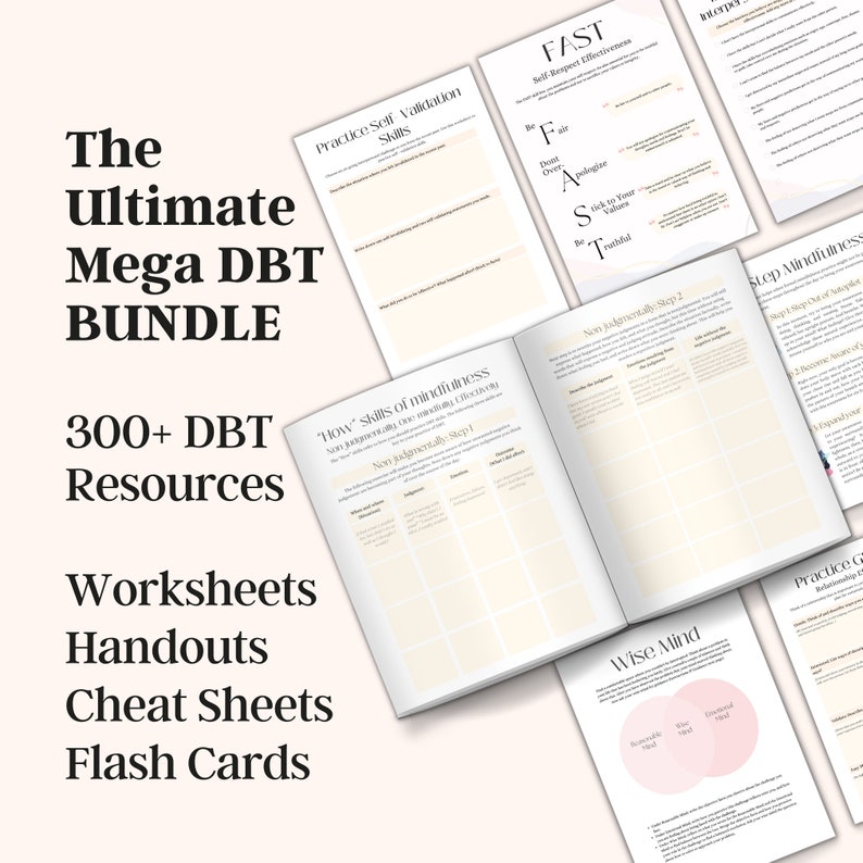 DBT Bundle, DBT Skills, DBT Workbook, Dbt Cheat Sheet, Dbt Therapy ...