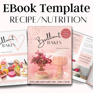 Pink Recipe Ebook template, Editable Recipe book template , Recipe Binder, Recipe Card, Family Cookbook Template, Cookbook template