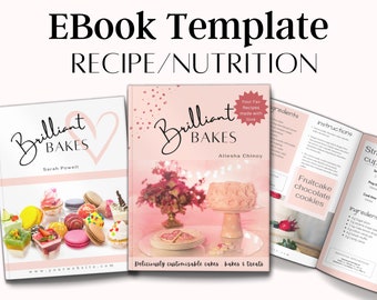 Pink Recipe Ebook template, Editable Recipe book template , Recipe Binder, Recipe Card, Family Cookbook Template, Cookbook template