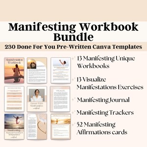 Manifestation Workbook, Mindset Coaching Worksheets, Manifesting Journal, Manifesting Planner, Manifestation Cards, Life Coaching Templates