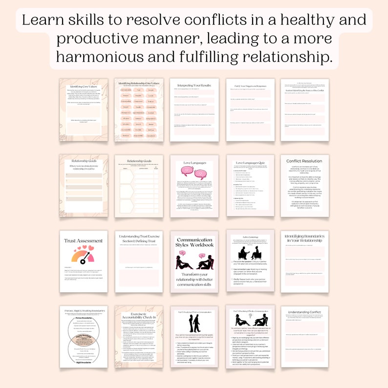 Relationship Worksheets Bundle, Couples Therapy Worksheets, Couples ...