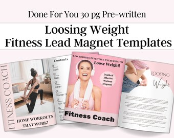 Personal Trainer Weight loss Templates, Workout template , Exercise Template, Fitness Ebook template, Lead Magnet templates, Fitness coach