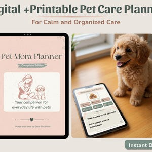 Pet Care Planner: Health Records, Checklists, Vet Log (PDF + GoodNotes)