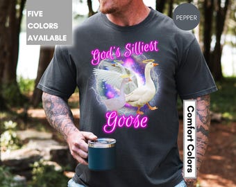 God's Silliest Goose Funny Sarcastic Vintage 90s T-Shirt, Retro 80s Silly Goose Shirt, Funny Retro God Shirt, Unisex Adult Gag Tee CC17.501
