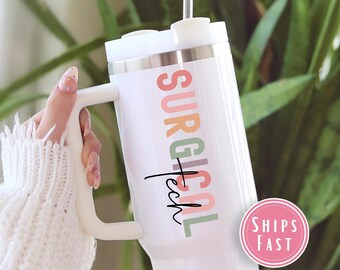 Personalized Surgical Tech 40oz Tumbler, Surgical Technician Travel Mug, Unsung Hero of the ER Tumbler, Customized Name Quencher Cup TU.144