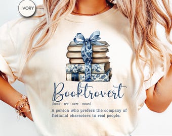 Comfort Colors® Booktrovert Shirt Book Lovers T-shirts Chinoiserie Coquette Gifts For Book Lovers Book Shirts Bookish Gifts Tee CC17.352