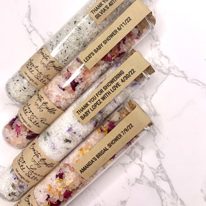 Test Tube Bath Salts 2oz Spa Gift, Party Favors, Baby Shower Favors, Bridal Shower Favors, Birthday Favors, Relaxing Gift, Mothers Day gift