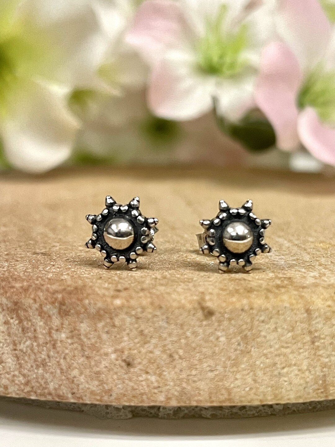 Ag Sterling White Bali Stud Earrings in Holiday Box main image 0