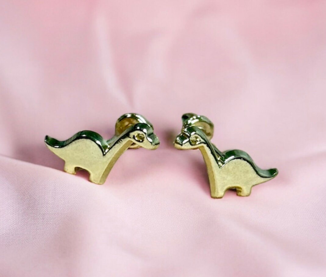 14k gold shop dinosaur earrings