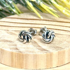 Love Knot Stud Earrings | Solid 925 Sterling Silver Romantic, Friendship Earrings Push Back | Minimalist Jewelry | Trendy | Gift for Her